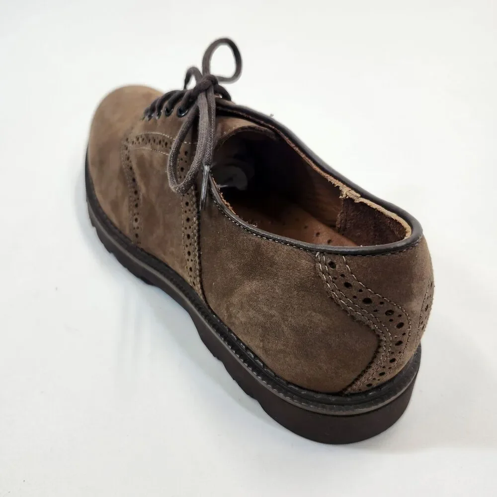 Rockport Shoes Mens 10M Brown Suede Nubuck Oxford Wingtip Brogue Dress M5699